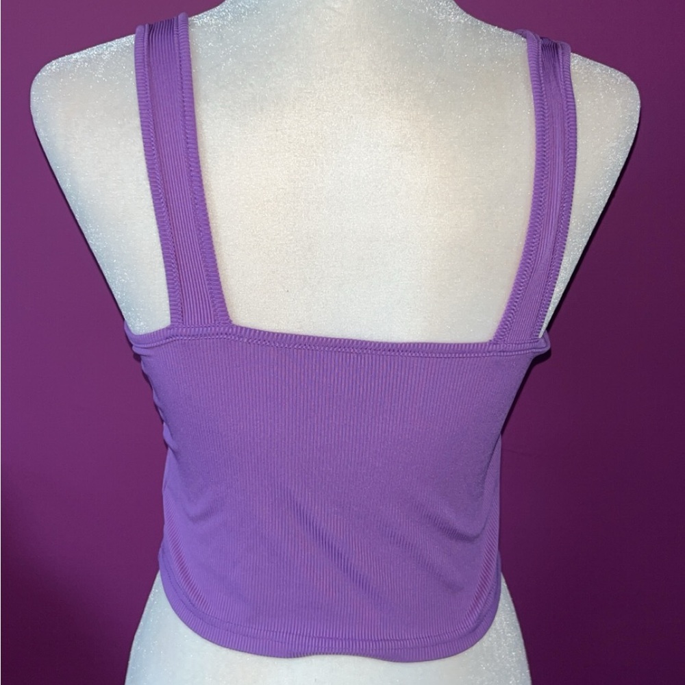 Shein Essence V Neck Rib-Knit Crop Tank Top - Picture 6 of 6